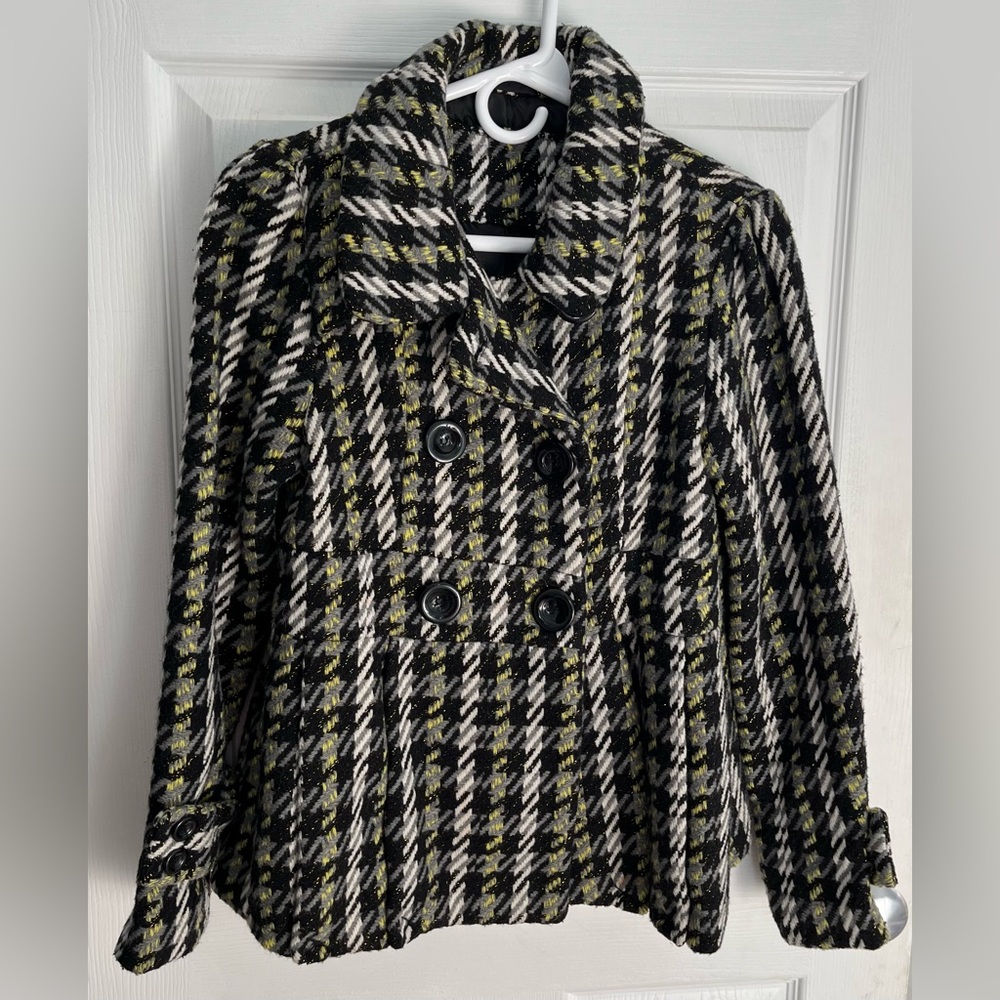 Tweed Wool Peacoat, Women’s Size Small EUC